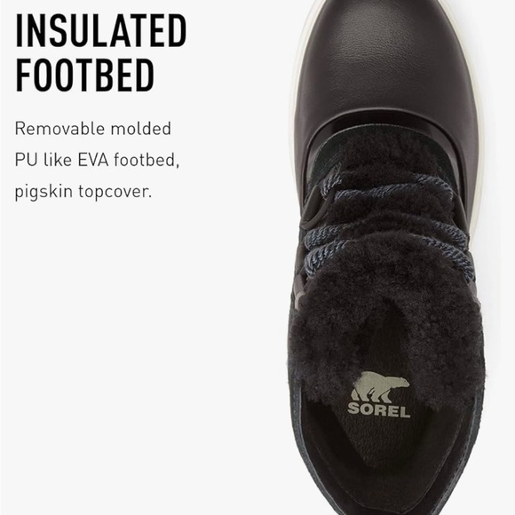 Sorel Women's Joan of Arctic Leather & Suede Winter Boot Black Sea Salt, US 8.5 - Picture 8 of 9